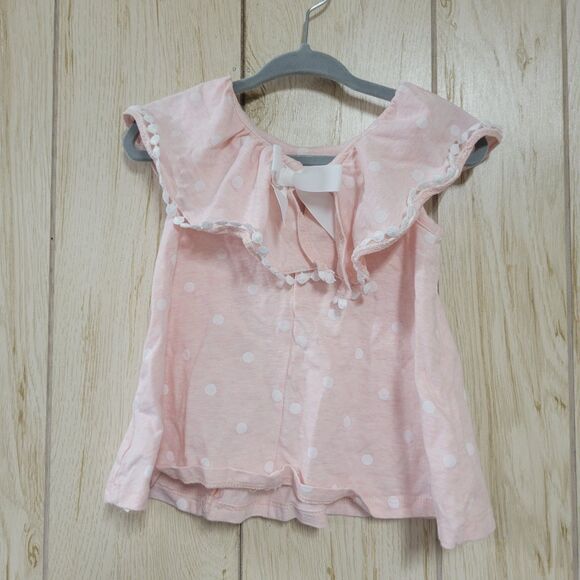 Lilly Wicket Pink Polka Dot Baby Girl Top 6-9M - Picture 1 of 4